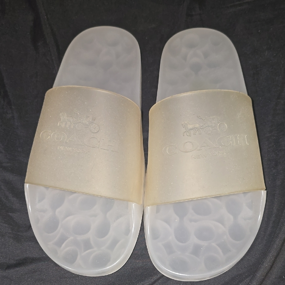 Coach Clear and Beige Slides